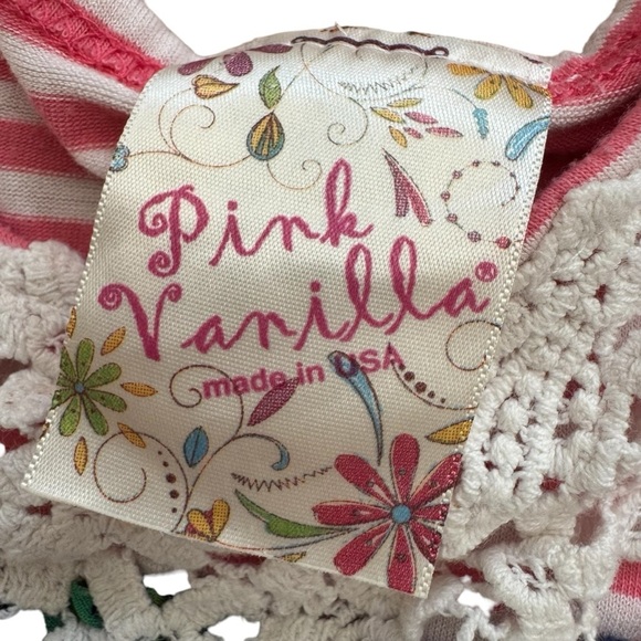 Vintage Pink Vanilla Toddler Girl Dress floral Lace 2T USA - Picture 4 of 6